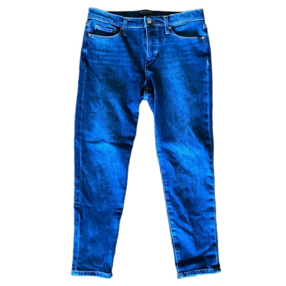 Banana Republic Premium Denim Mid Rise Skinny 28s Medium Wash Back Seam